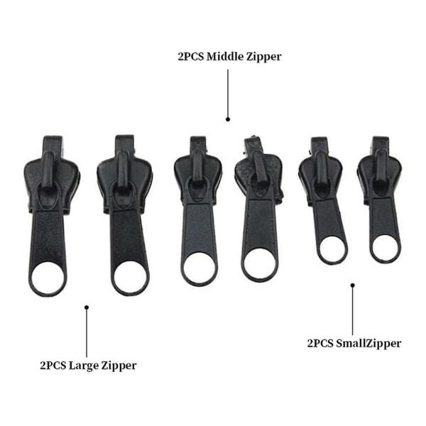 6 stk Instant Zipper Universal Instant Fix Zipper Repair Kit Kjøp 1 Få 2 sett