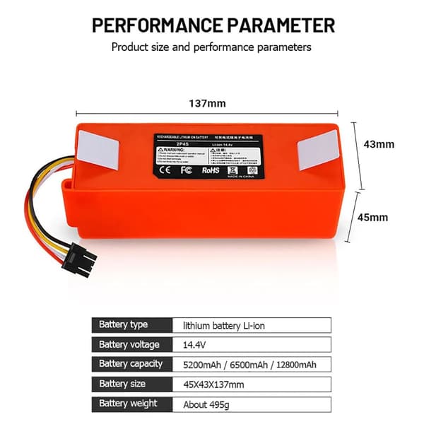 High Quality! Rechargeable Battery Compatible with Xiaomi Robot Roborock Robot Vacuum Cleaner 6500mAh