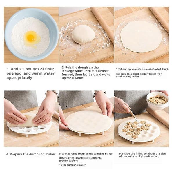 61-hulls Dumpling Maker Form 25cm Plast Bakverkspresse Kjøkkenutstyr