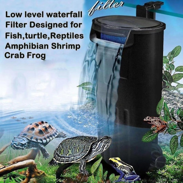 Akvarie Skildpadde Filter Til Reptiler Tank Lavt Niveau Vandfald Filter