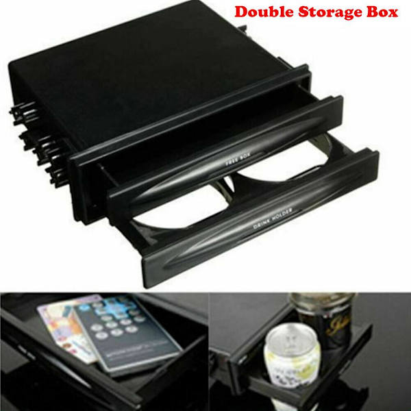 Bil Kopholder Drikkeholder Opbevaringsboks Organizer Dobbelt & Enkelt Din Cx 28 Radio Lomme Universal Bil Kopholder Drikkeflaske Stativ Holdere| |
