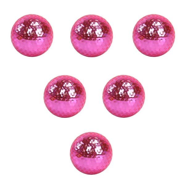 6 stk Premium dobbeltlags golfbold til kampøvelse Spil golfspillergave Pink
