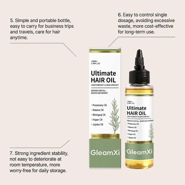 Ultimate hårolje, 100 ml lett nærende hårolje for mykt, hydrert og glansfullt hår 3pcs