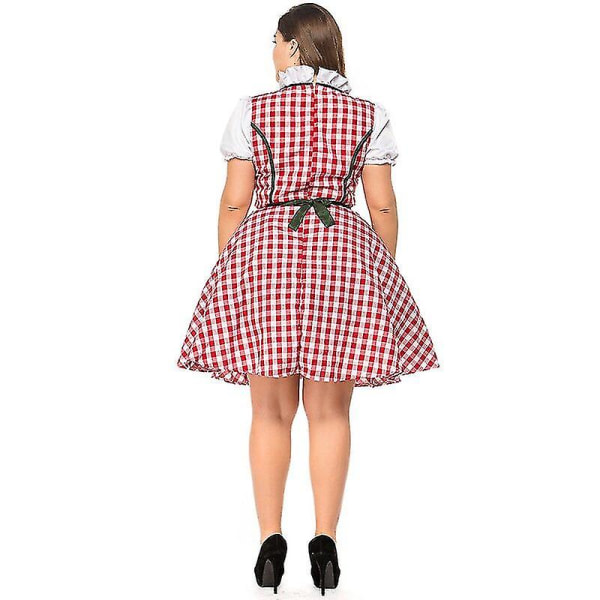 S-6xl Adult Women Traditional Oktoberfest Costume Beer Girl Uniform German Bavarian Beer Maid Dirndl Dress Up