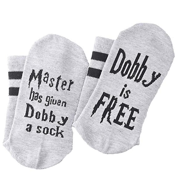 1 par roliga unisex nyhet Master Has Given Dobby Sock Dobby Is Free Crew Socks Present