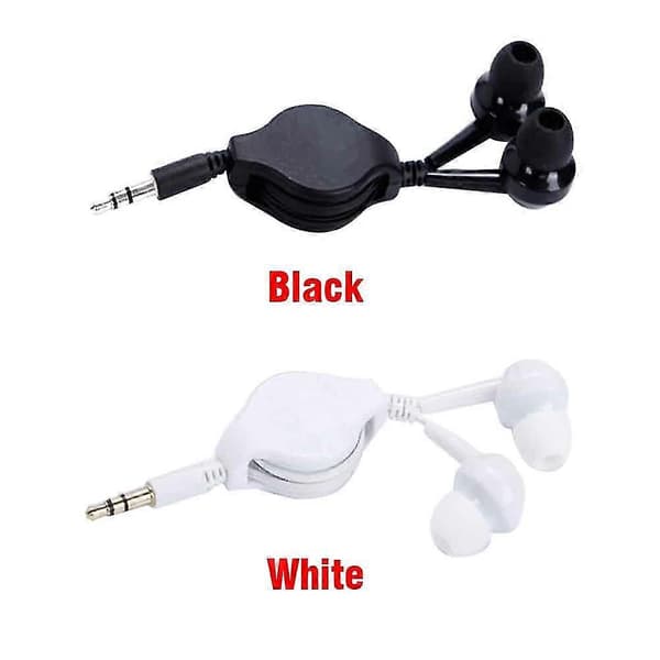 Bærbar 3,5 mm In-Ear Headset Høretelefon Øreprop til Sort Hvid Black