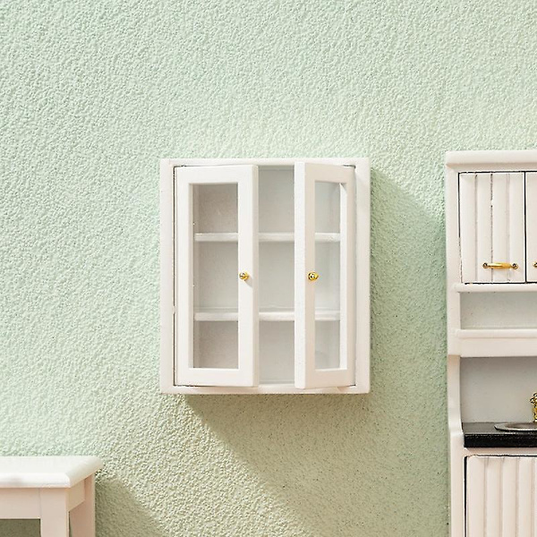 Miniature møbler legetøj dukkehus DIY dekoration tilbehør mini 1:12 badeværelse vægskab opbevaring