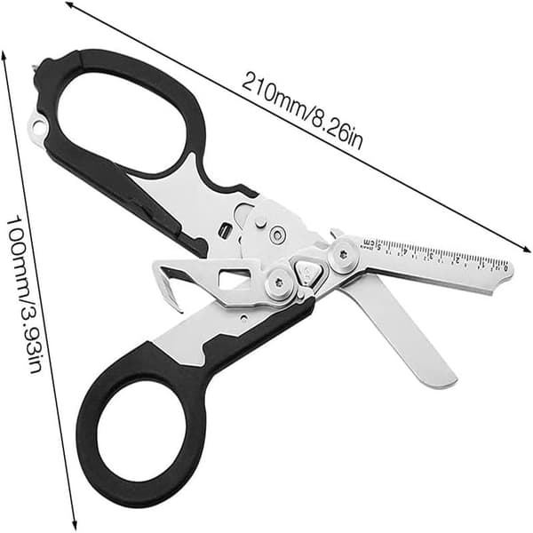 Saks med etui, 6 i 1 Raptor Response foldbar redningssaks