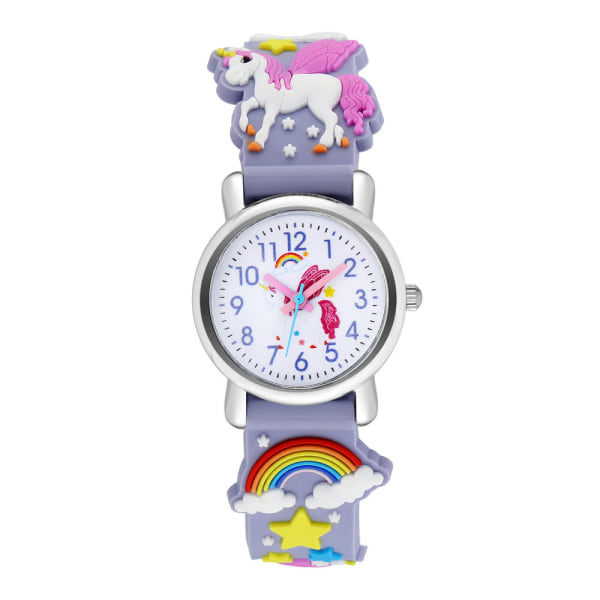 Klokke (lilla enhjørning), vanntett armbåndsur for barn