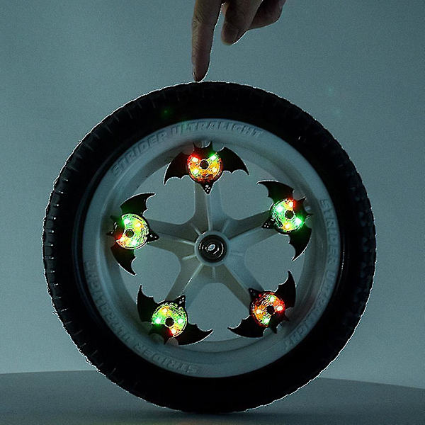 Sikkerhetsadvarselslys, for barnesykkelbalanse Led sykkelhjul lys_xm2f White Ladybug