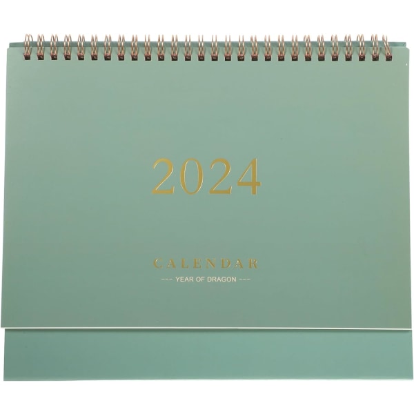 2024 Skrivbordskalender, Standing Flip Desktop Calendar från december 2024, 7,5 x 6,4, Stand up Skrivbordskalender Grön