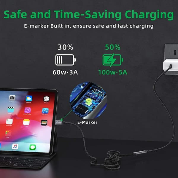 1,5 m USB-C 3.1 Gen2 Han - USB-C Hun Adapter Kabel Sort size 65