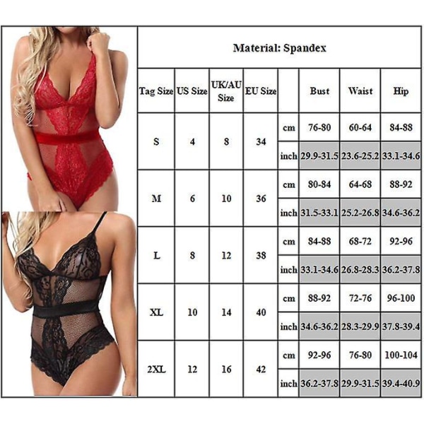 Sexy Women Deep V Neck Mesh Sheer Lingerie Bodysuit Babydoll Sleepwear