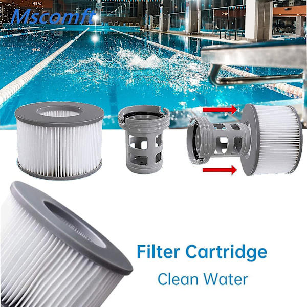 Filter Spa Lite til Mspa, filter til Mspa Lite, til Mspa Whirlpool Filter - Filterpatroner til under - Både og varme bade - Model fra 2020 (4stk)