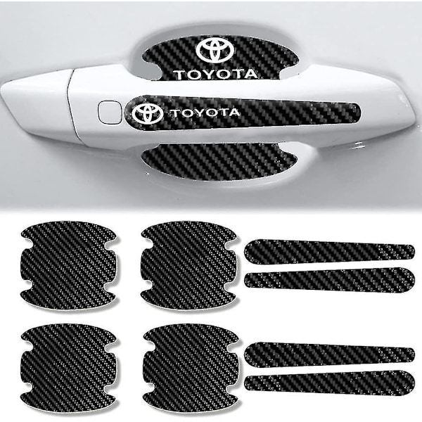 8 st Car Door Handle Sticker Kolfiber Anti-repor Anti-repor Handtag Cup Protector Films