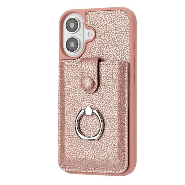 Rosa Ringhållare för iPhone 13 Pro - Halkfritt Kortstativ Företagsfack[JUN]