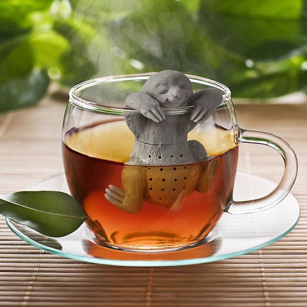 Søde dovendyr te-sier til løs te, silikone te-infuser, fleksibel genanvendelig te-diffuser-filtersi