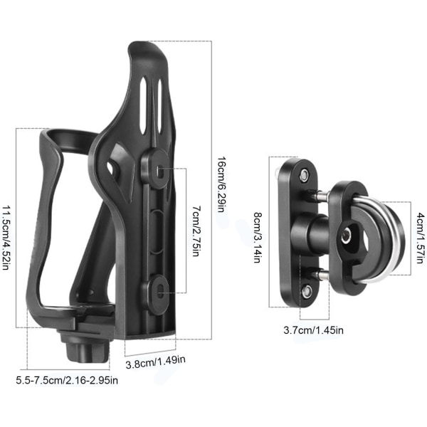 Flaskeholder for - Rammebur Flaske Vannarrangør - Hurtig tilgang Drikkeoppbevaringsbrakett for motorsykler, terrengsykler, landeveissykler, turgåere