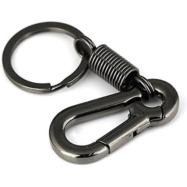 Wabjtam Retro Style Simple Strong Carabiner Shape Keychain Key Chain Ring Keyring Keyfob Key Holder (black)