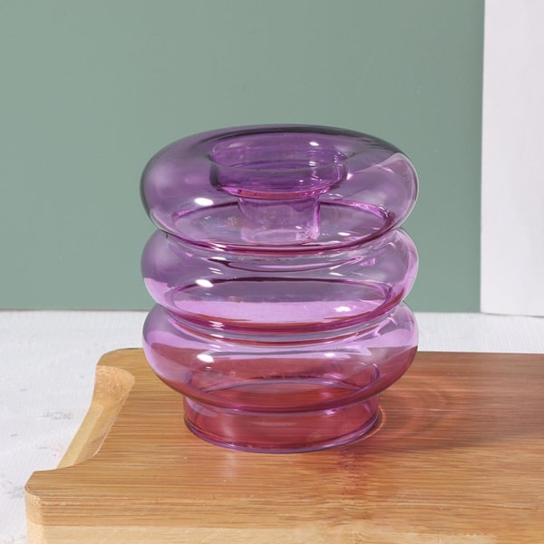 Donut-kynttilänjalkapilari lasikynttilänjalka Kotonaisten kotibileisiin, violetti