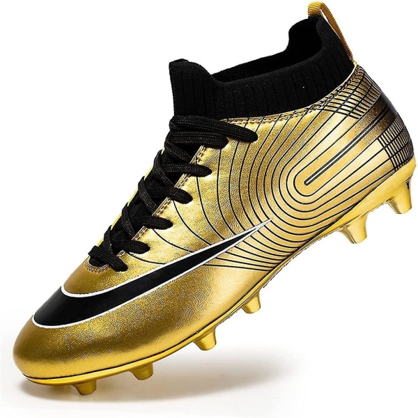 Fotbollsskor High Top Spike Fg Träning Fotbollsskor Sneakers För Barn Unga Gold EUR 35