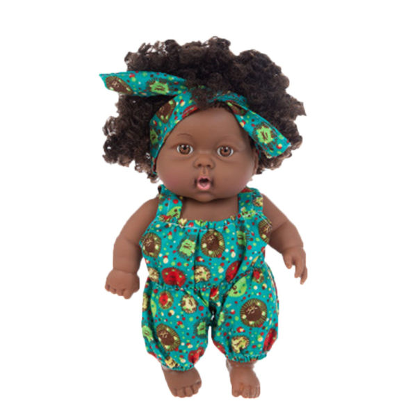 Black Baby Cute Curly Black 20CM Vinyl Baby Toy