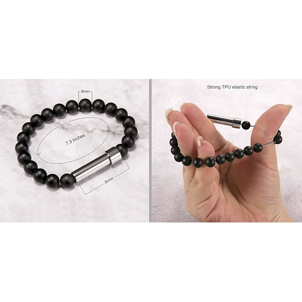 Inspirerende armbånd med perler for kvinner i rustfritt stål med intensjonskapsel