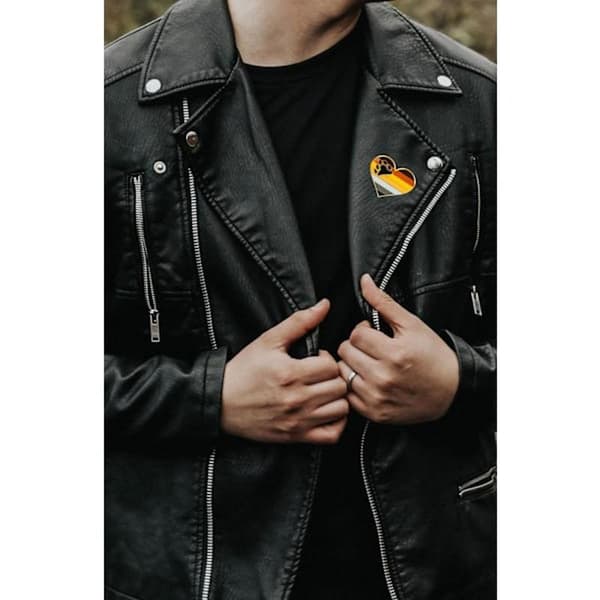 5-pakning Biseksuell pride hjerteformede nåler brosjer flagg badge brosje Pack 5 Bear Pride