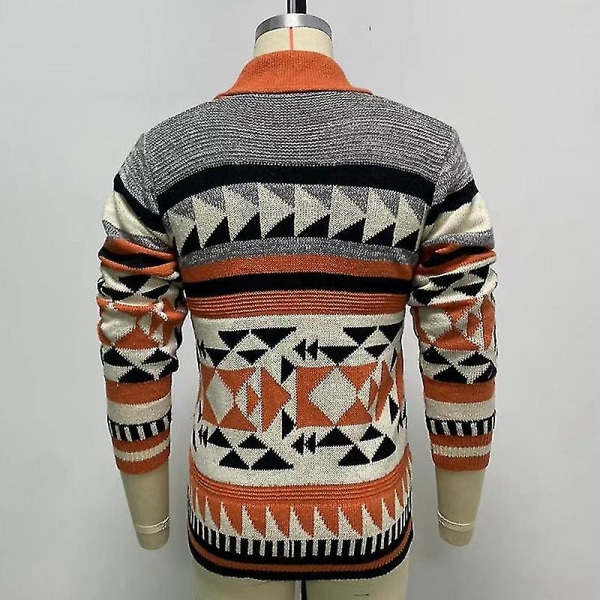 Herre cardigan sweater vinter strikning langærmet 2xl