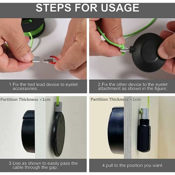 Magnetic Wire Puller, Magnetic Wire Threader, Magnetic Cable Puller, Electrician Threading Kit for Home Outdoor (1 Set)