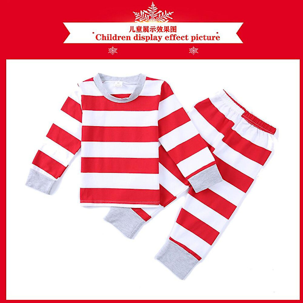 Jouluperheen Matchivat Vaatteet Joulupyjamat Setti Äiti Isä Lapset Poika Kaksi Osainen Asut Punainen Raidalliset Pyjamat Yöpuvut 3-4Y Kid