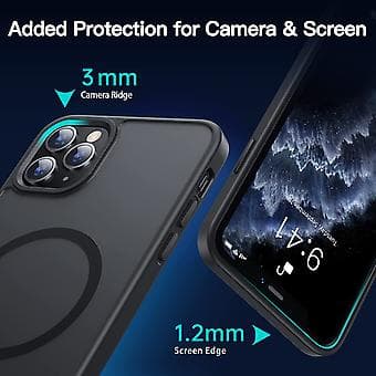 Strong Magnetic Case for iPhone 11 Pro [MagSafe Compatible] Protective Shockproof Case Cover for iPhone 11 Pro 5.8\" (Black)