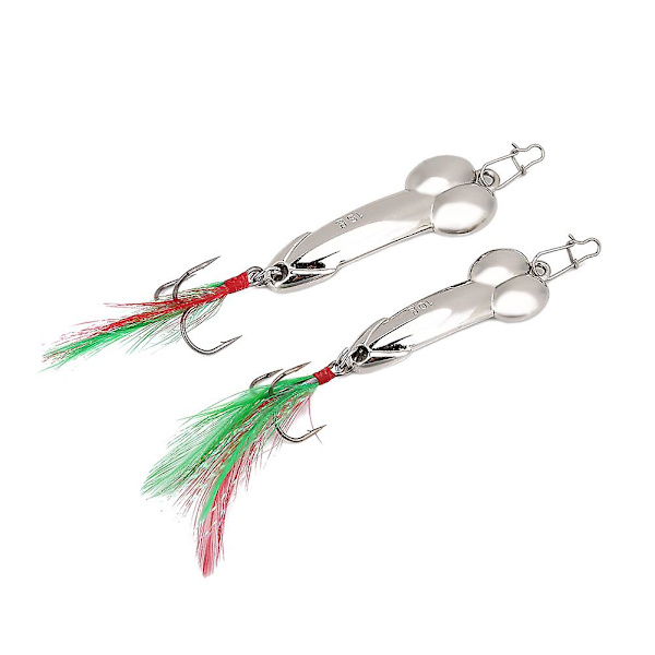 2 stk Vibrasjons Metall Fiske Agn Sett Hard Fiske Lokker Med Krok (10gsliver+15gsilver)