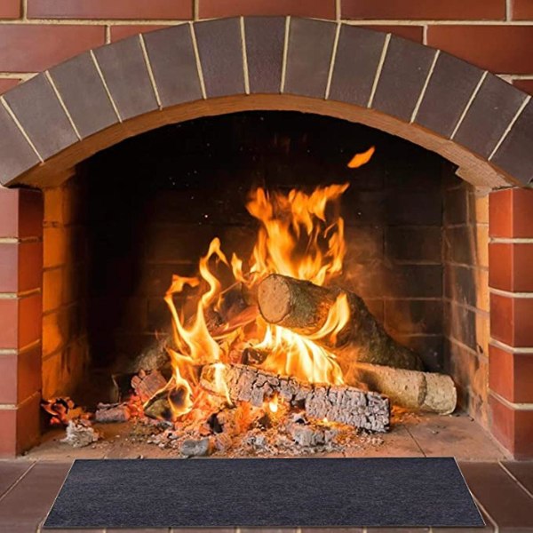 Fireproof Fireplace Hearth Rug Non Slip Protection Mat Flame Resistant Pad 122-76cm