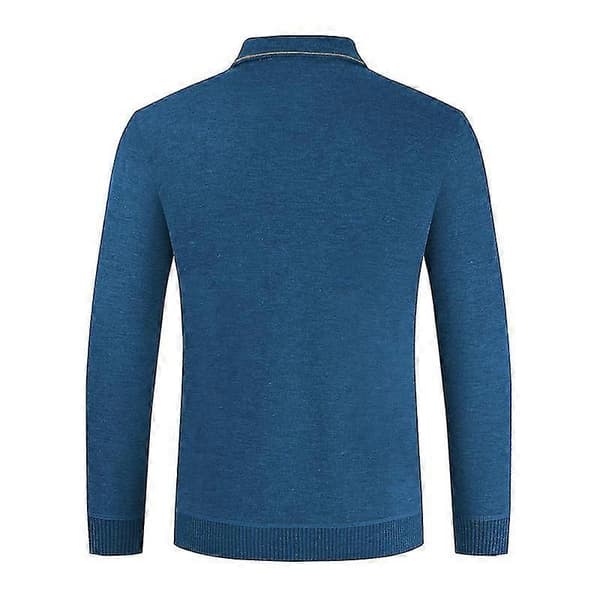 Långärmad herrskjorta med knappar Blue XL