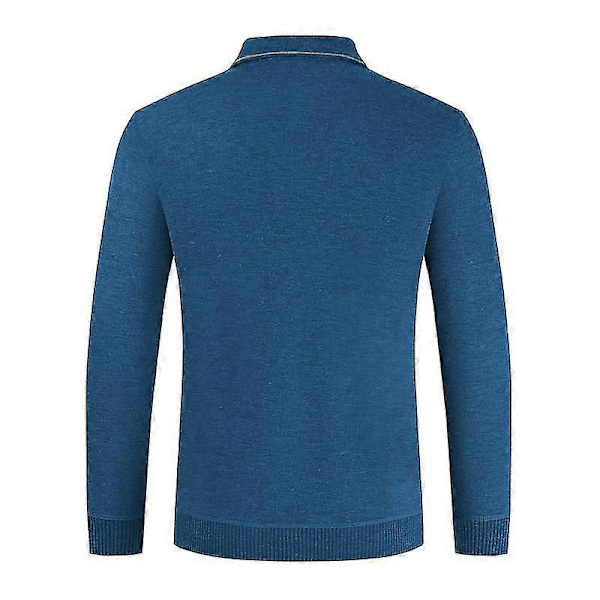 Langærmede skjorter med knapper til mænd Blue L
