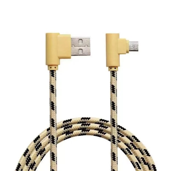 1M Micro USB Vinklet Kabel - Guld size 27
