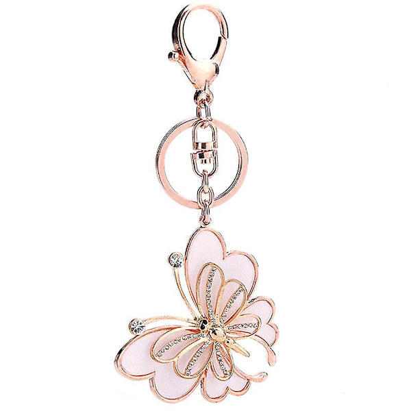 Wabjtam Rose Gold Tone Søde Sommerfugl Taske Charm Nøglering Bilnøglekæde Med Nøgleringe Til Kvinder Piger Gaver