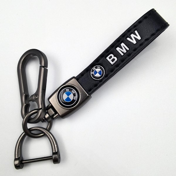 Bil Læder Cykel Nøglering Metal Finish | Heavy Duty Nøglering | Nøglering Og Krogudstyr Pistol Farve Hardware Gun Color Hardware Gun Color Hardware BMW