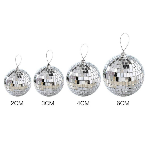 6 stk Mini Diskokule Festdekorasjoner Sølv Mini Plastpynt Små Diskokuler Sølv Sølv Silver 4CM