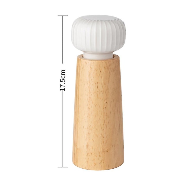 2024 - Puusta ja keraamista valmistettu suola- ja pippurimylly - pippurisiristimellä säädettävä maustemylly White 17.5cm