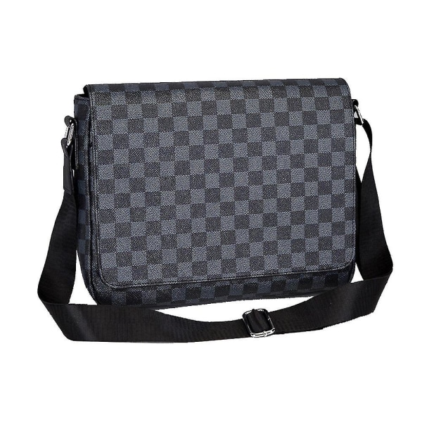 Men's Shoulder Bag Pu Leather Plaid Crossbody Men's Crossbody Bags Business Handbags