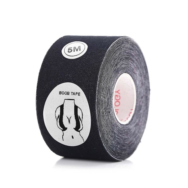 Bryst Tape Cover Brystbeskytter Booby Lift Push Up Usynlig Sticker Sort Black S - 2.5CM x 5.0M