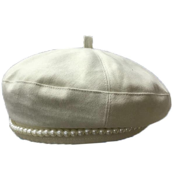 Brittisk Mode Retro Faux Pärla Dam Höst Vinter Utomhus Varm Basker Hatt Mössa