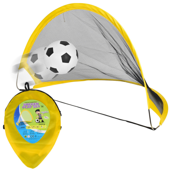 2PC-sæt Mini Udendørs Folding Børnefodbold Pop Up Fodboldmål Gaver