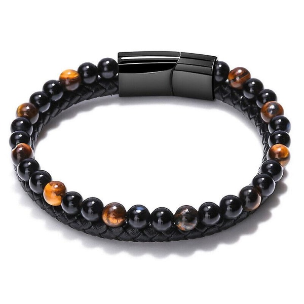 Humanic+ Maxhematie beaded armbånd, Crystal hematite beaded armbånd -sz.13840 Tiger eye stone A 19CM