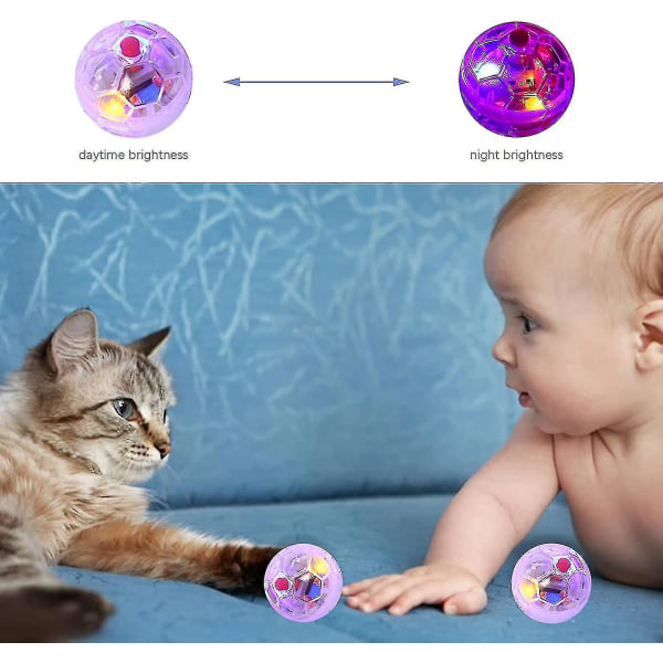 6st glödande interaktiva boll husdjur leksaker, spökjakt katt boll flerfärgad blixt för hund katt husdjur aktivitet
