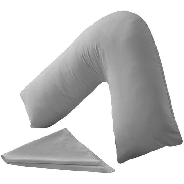 Förvarar ortopedisk V-formad kudde Extra stötdämpande stöd för huvud, nacke och rygg (grå, V-kudde med cover)