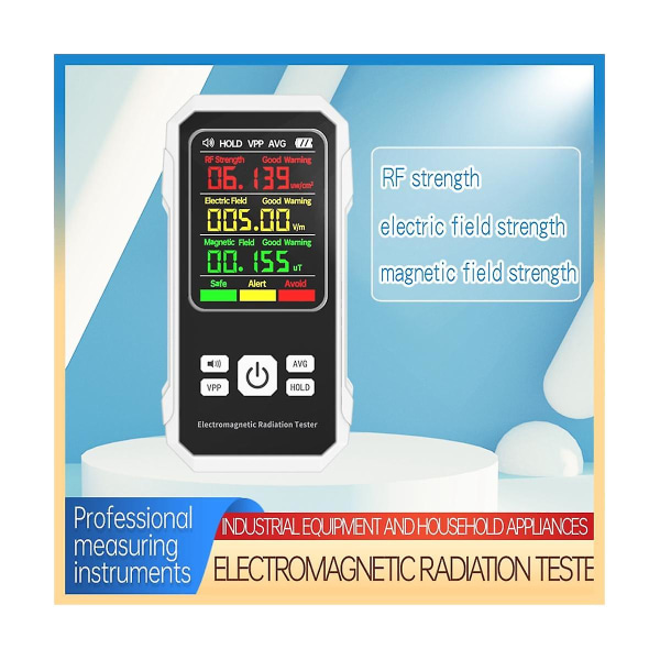 Elektromagnetisk strålningsdetektor Elektrisk magnetfält testare Meter Rf styrka detekteringsenhet