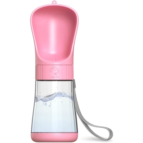 Koiravesipullo, 330 ml Koiran matkailuvesipullo Kannettava koiran vesipullo Lemmikkieläinten ulkoilmajuomakupin vesiautomaatti Koiran lahja (pinkki-330 ml)